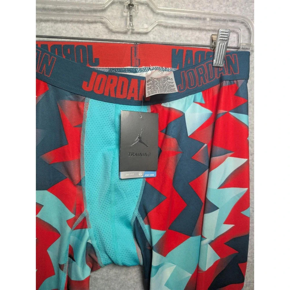 Jordan Compression Tights Mens 2XL Red Teal NEW Dri-Fit Training Base Layer